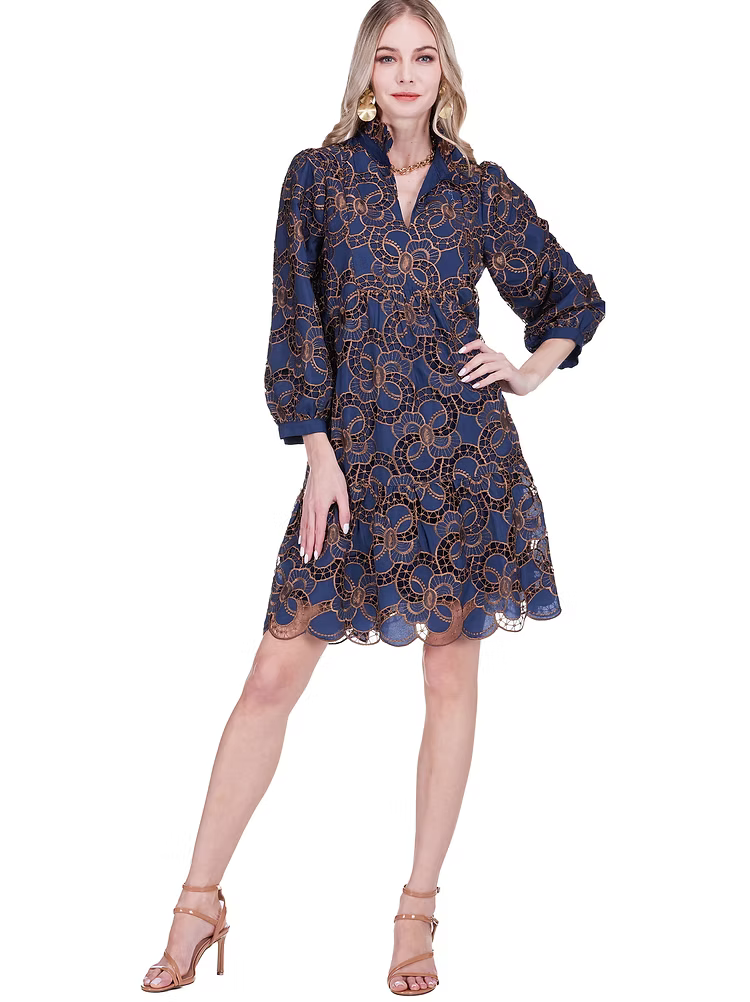 JADE High Neck Trimmed Dress Empress Stitch