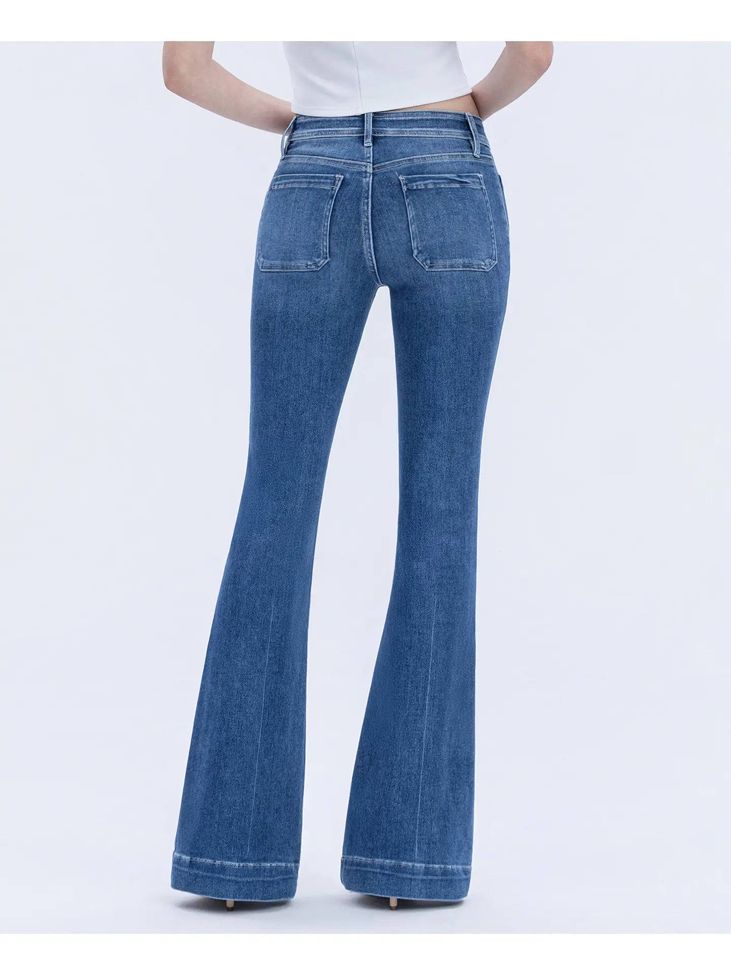 Vervet Mid Rise Flare Two Front Pocket Jean