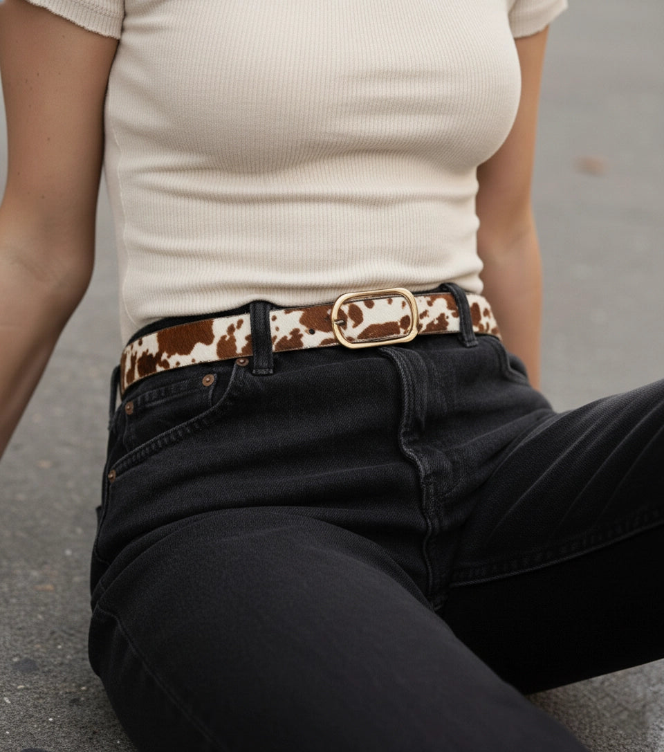 Cow Print Belt