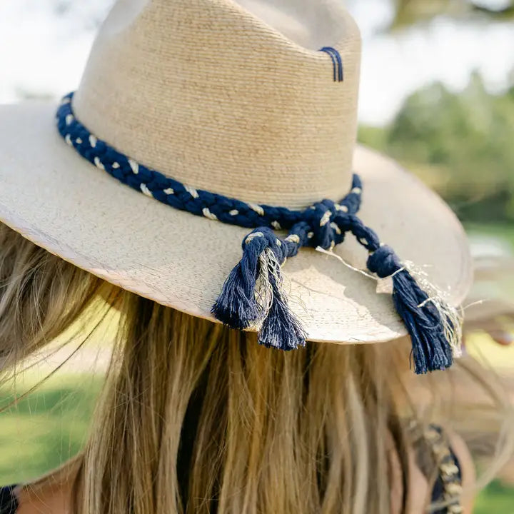 Tipsy Threads Navy/Gold Natural Palm
