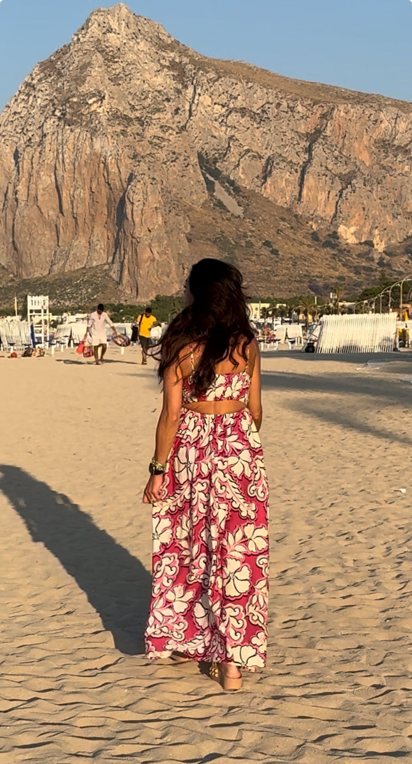 Meet me in Santorini Rosy Bloom Maxi Dress