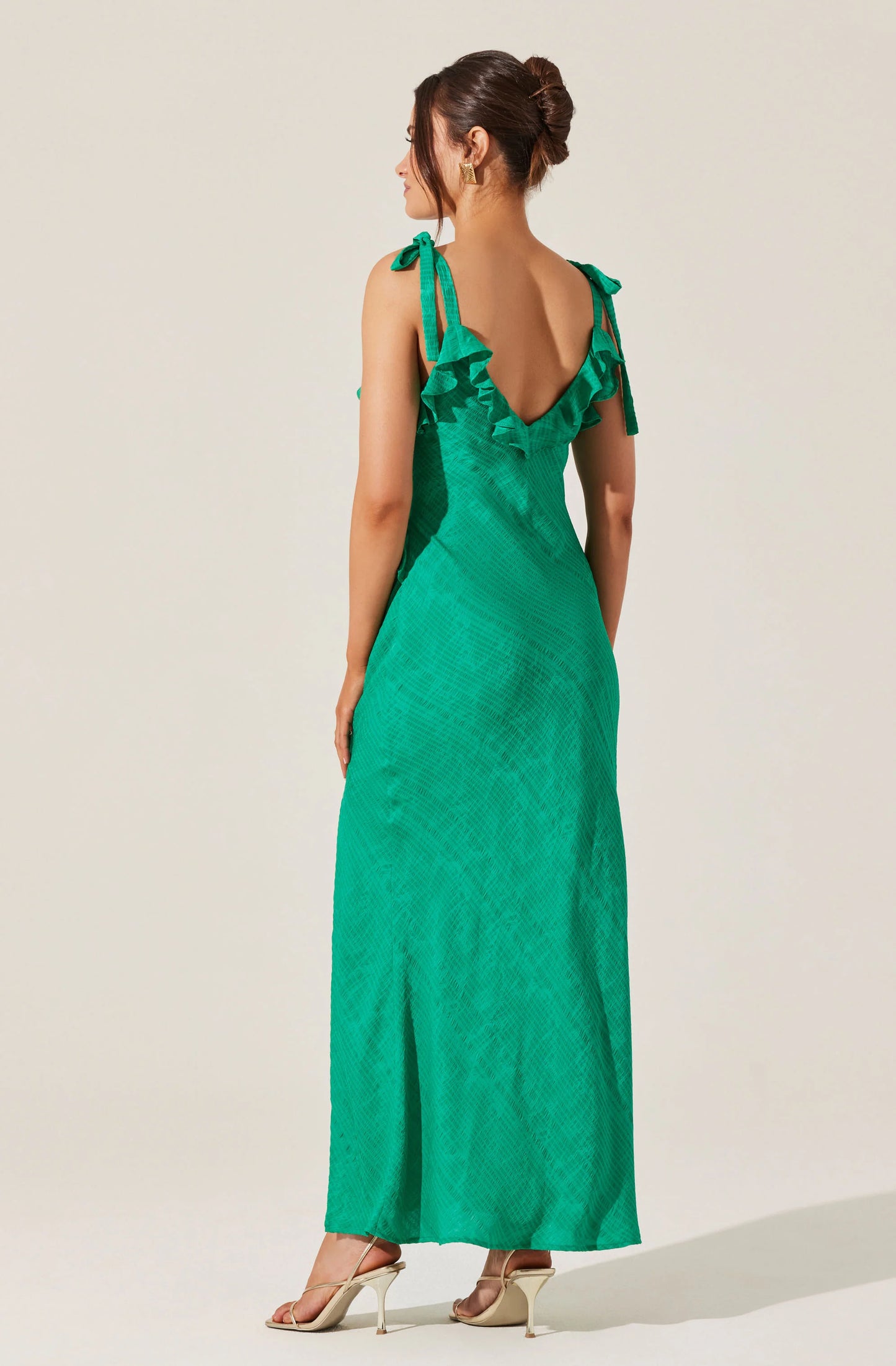 Sorbae Ruffle Maxi Dress Green