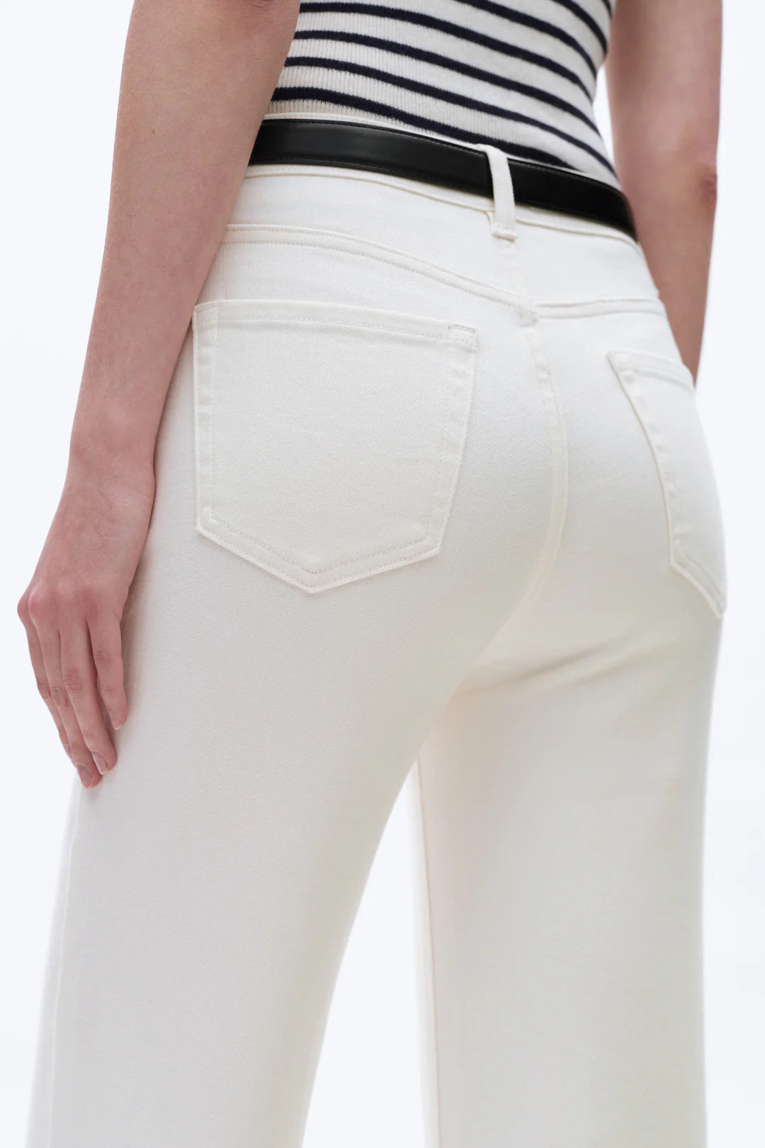 Bayeas Wide Leg Crop Jean Off White