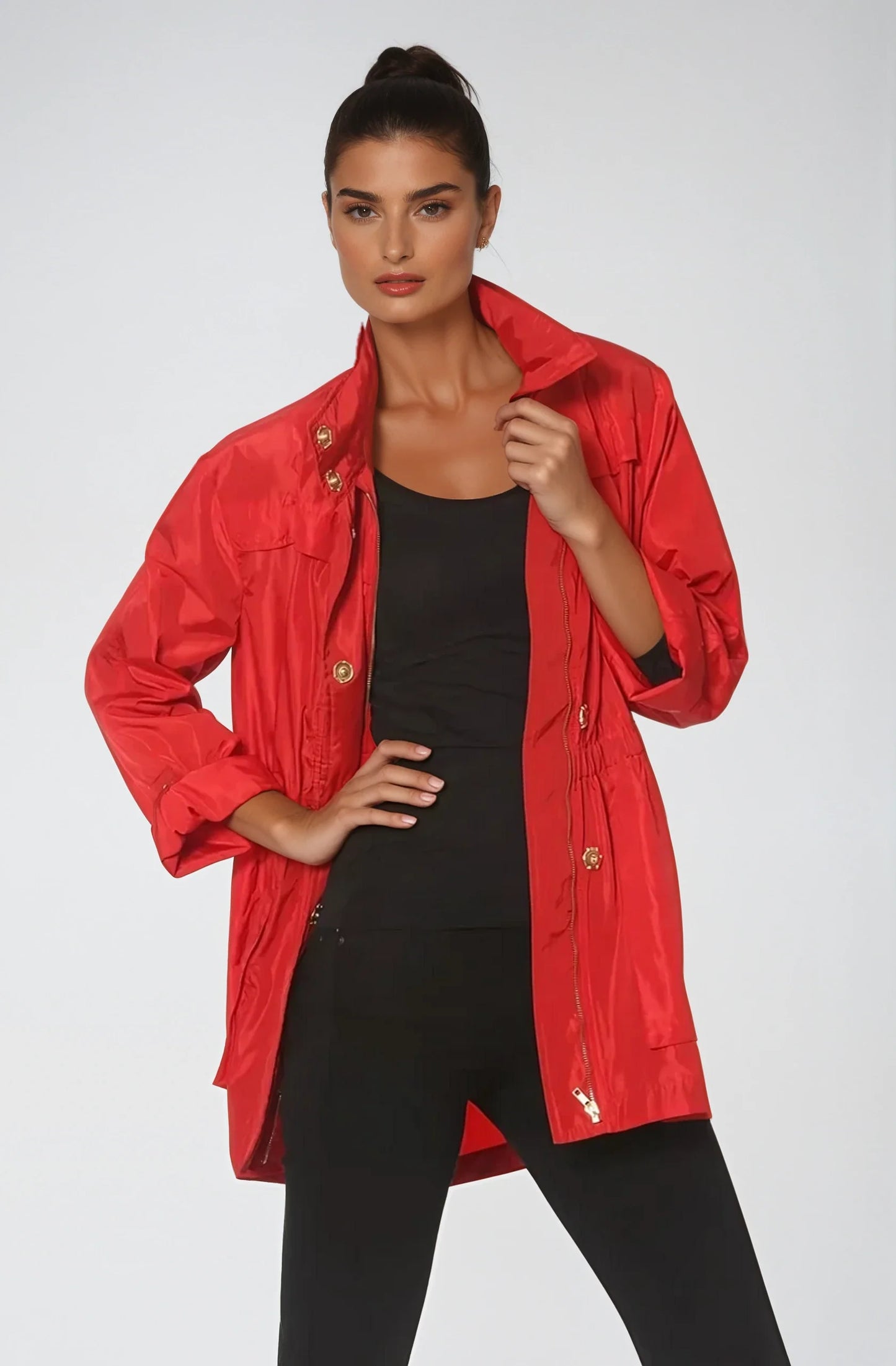 Ciao Milano Anna Barbados Cherry Raincoat