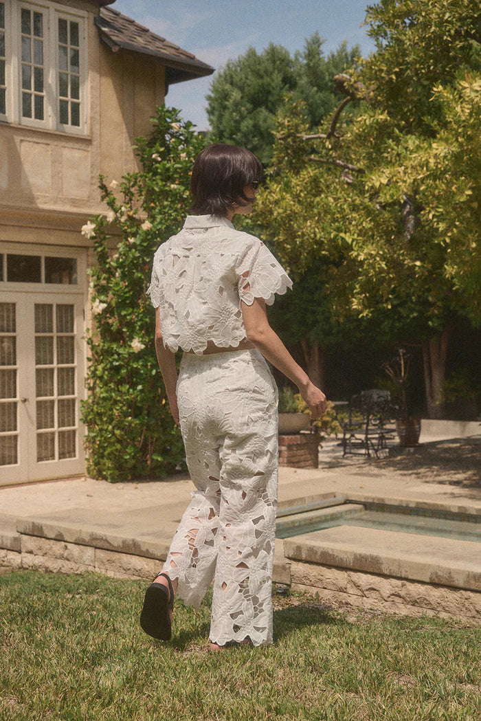 Lucy Paris Eyelet Pant White