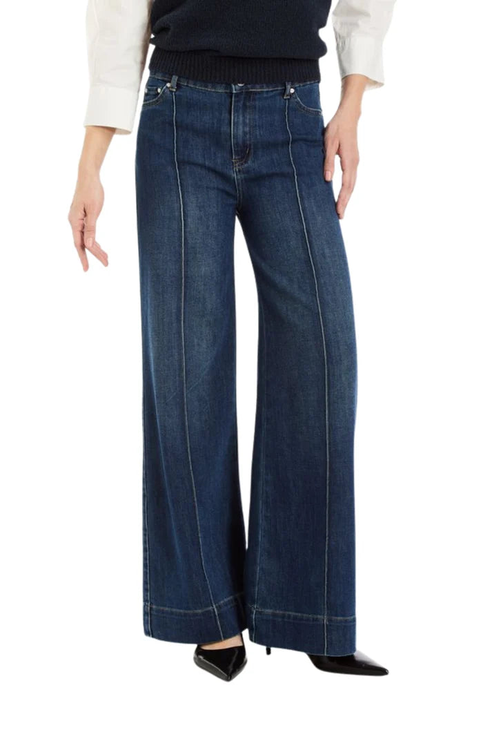 Tractr Pin Tuck Wide Leg Jean