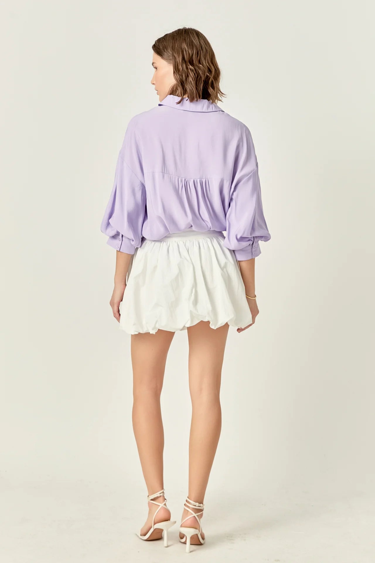 Balloon Sleeve Shirt Lilac