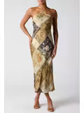 Lulus Tate Bandana Print Midi Dress