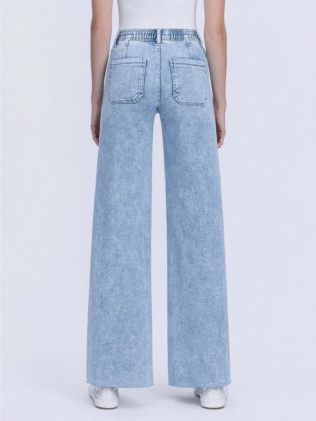Flying Monkey Drawstring Waist Band Wide Leg Jean
