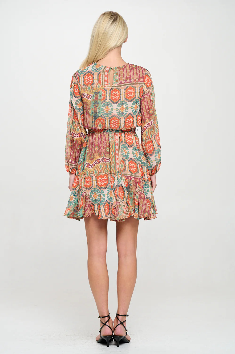 Meet me in Santorini Ancient Tapestry L/S Dress