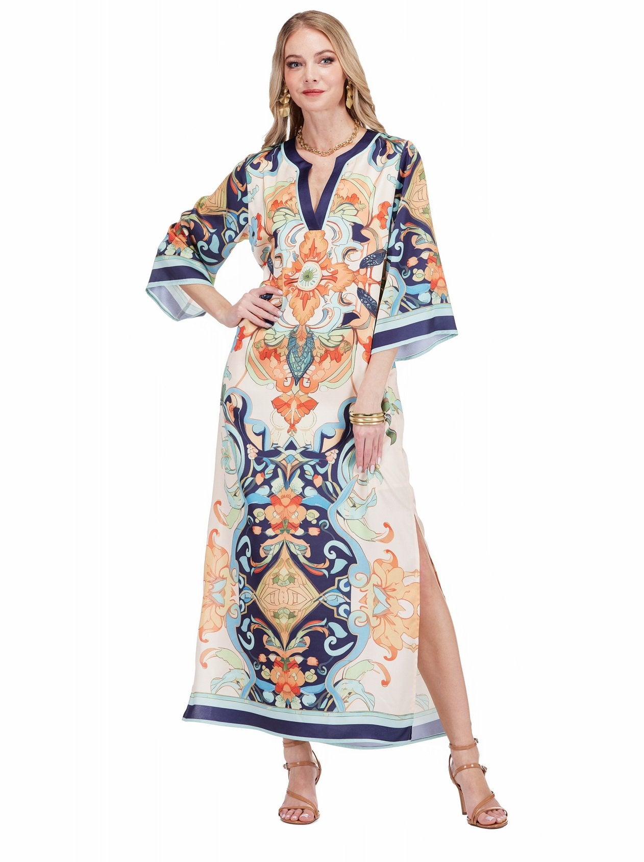 JADE Trimmed Maxi Azure Medallion