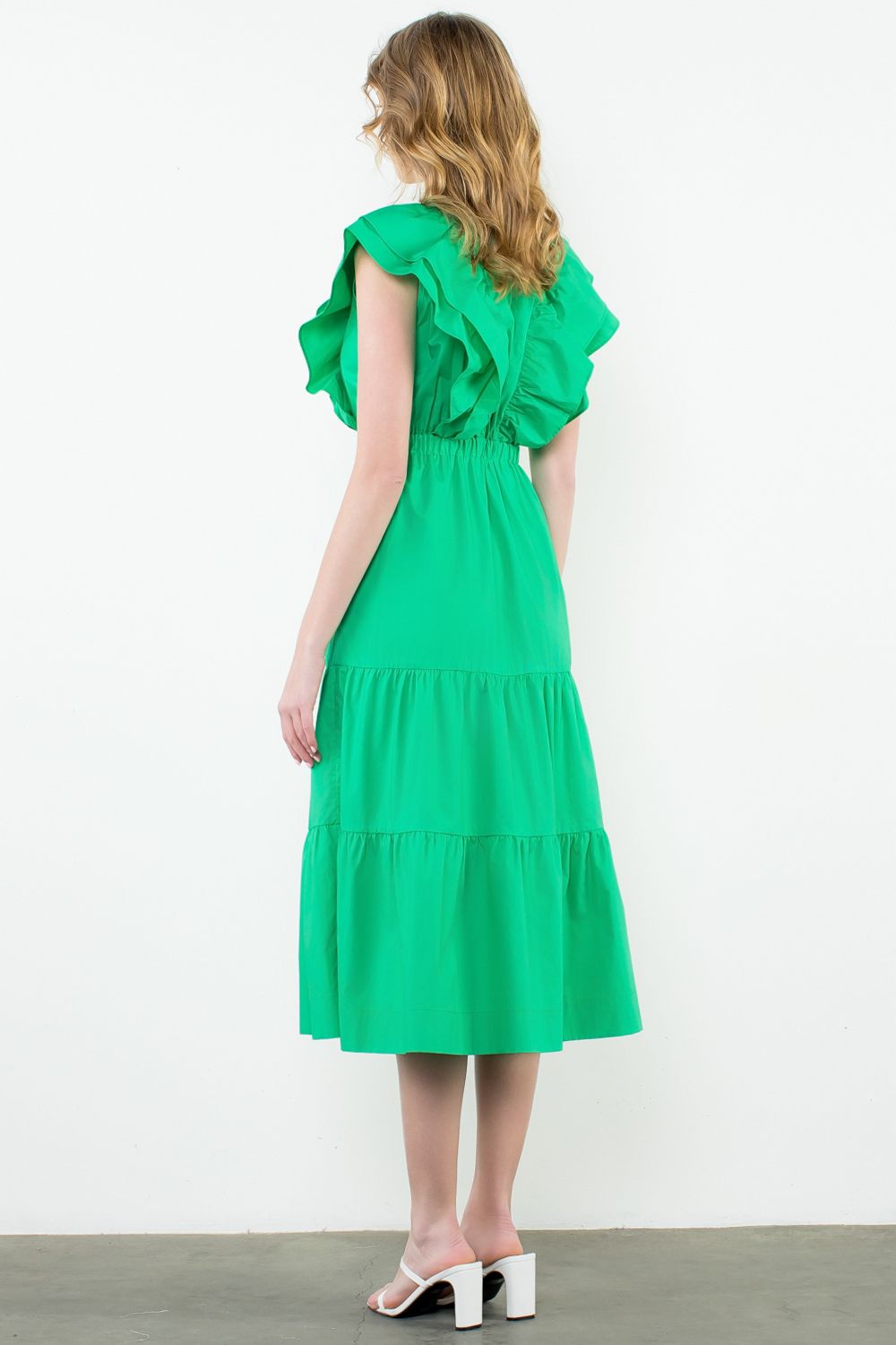 THML Flutter Maxi Dress Kelly Green