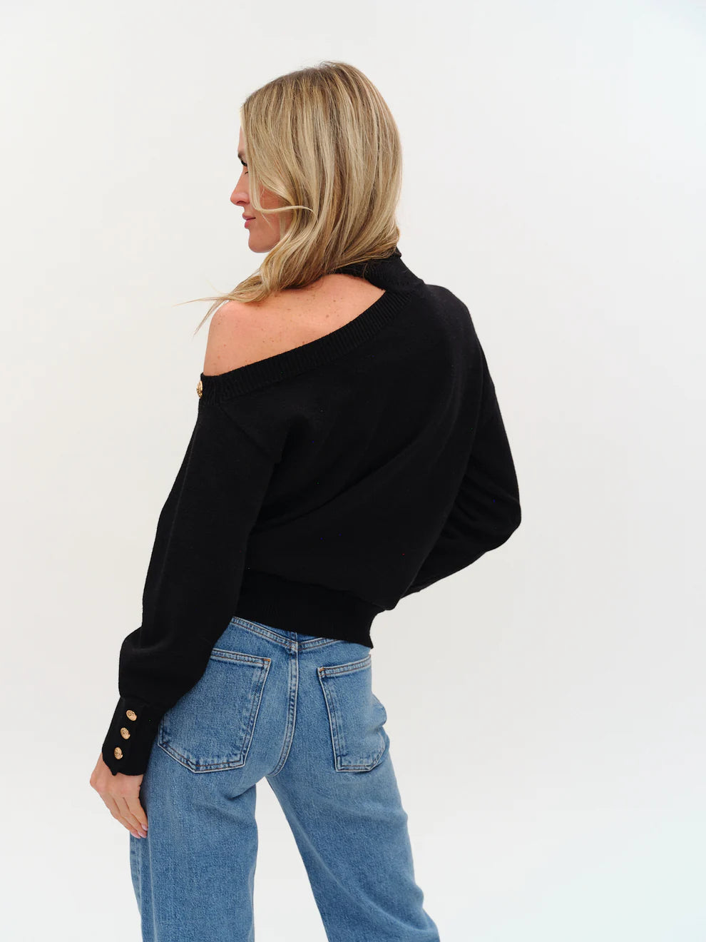 SIX/FIFTY Tiffany Slit Shoulder Turtleneck
