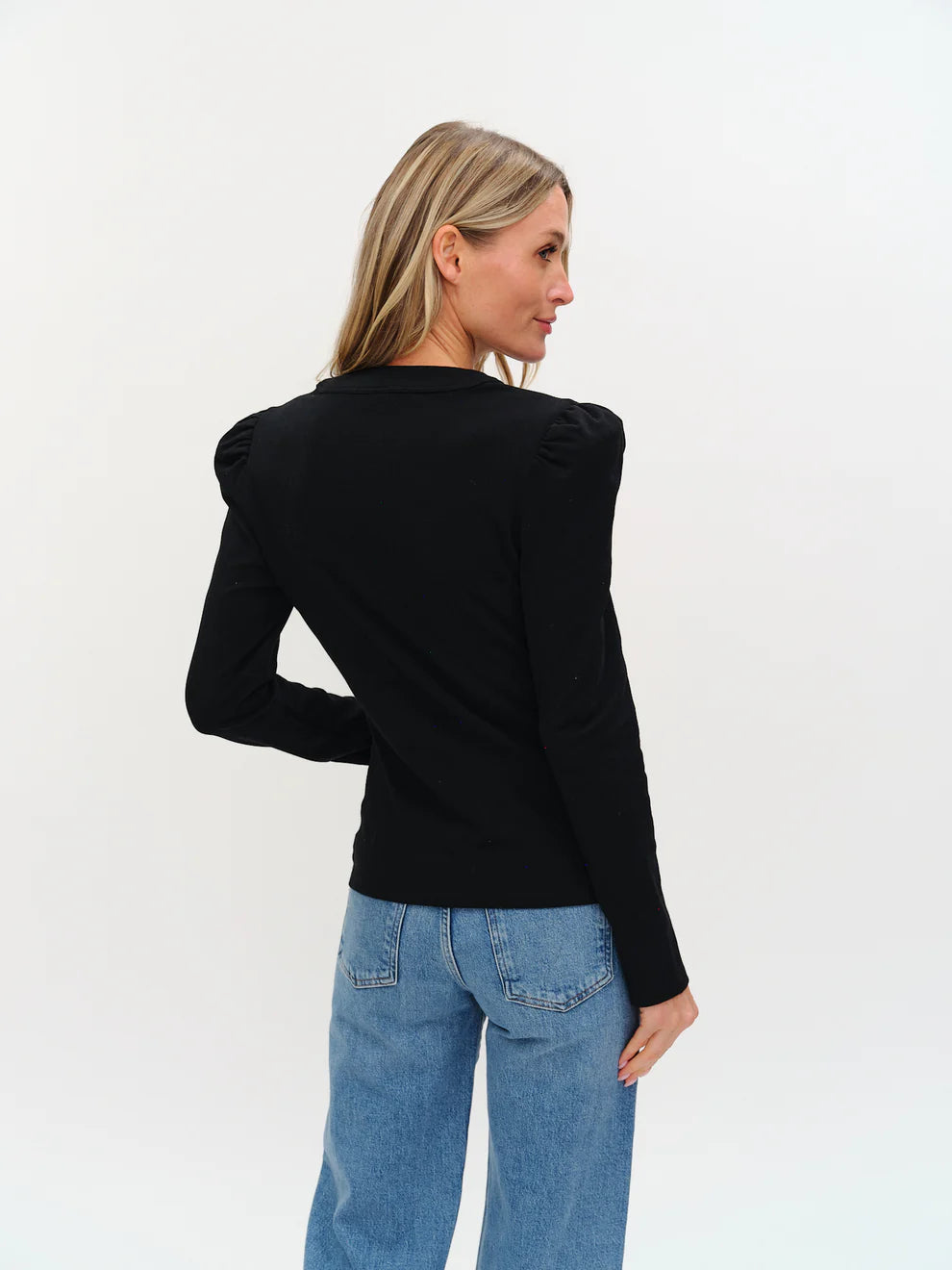 SIX/FIFTY Emily L/S Ribbed Top Black