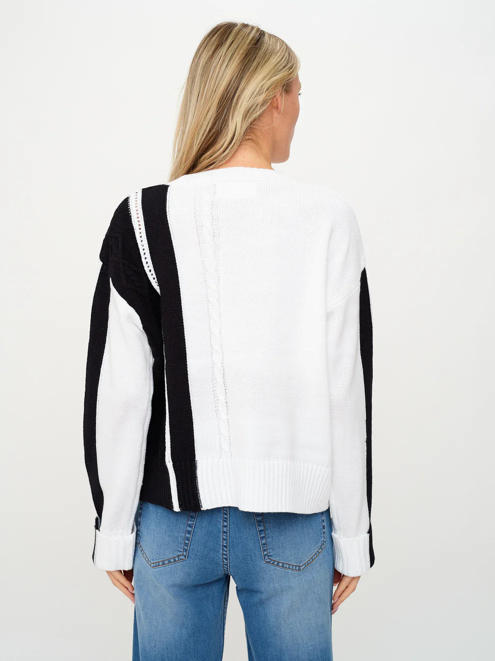SIX/FIFTY Ruby Striped Sweater Blck/White