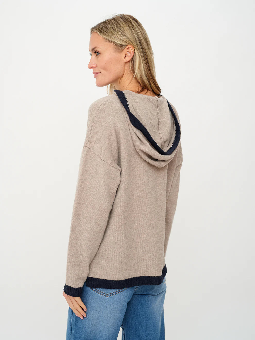 SIX/FIFTY Jessie Colorblock Hoodie Latte