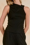 Black Twist Front Top