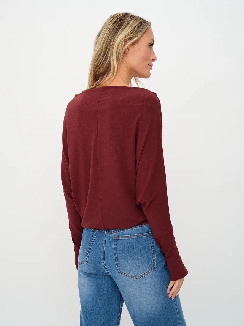 Six Fifty Anywhere Top Burgundy