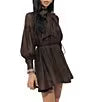 Adelyn Rae Daphne Metallic Long Sleeve Minidress