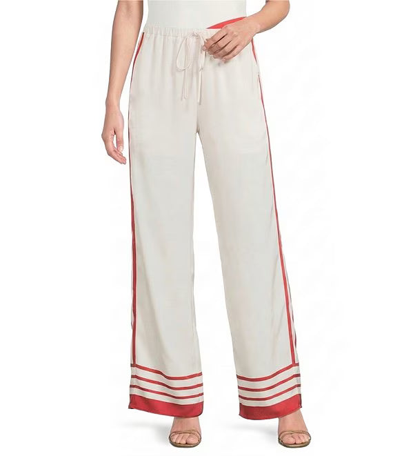 Lucy Paris Satin Stripe High-Rise Coordinating Pants