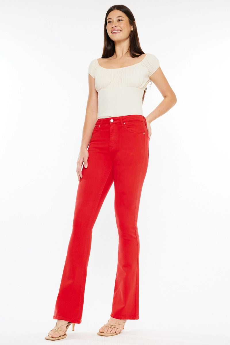 Bootcut Stretch Jeans Red