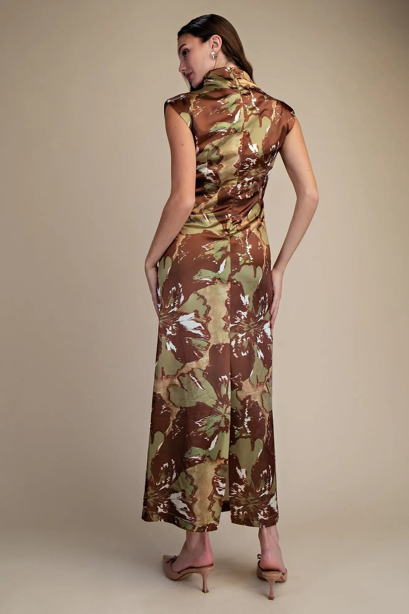 Cap Sleeve Mock Neck Dress