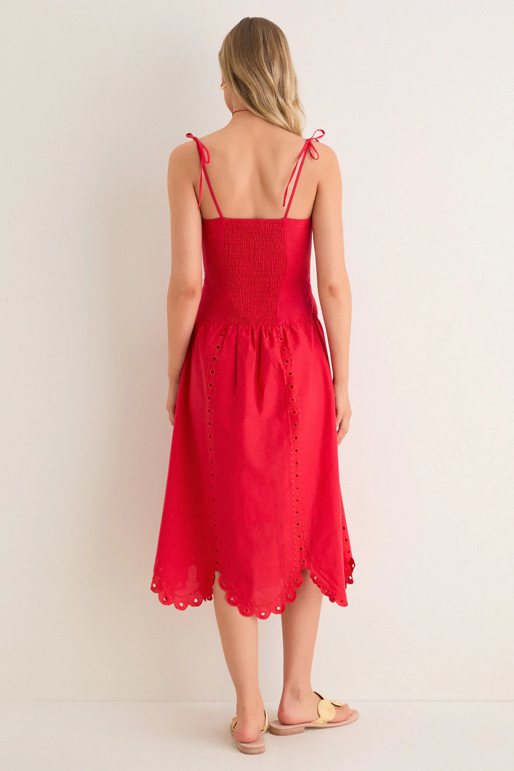 Moon River Square Neck Trim Corset Detail Midi Dress