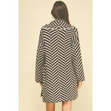 Diagonal Stripe Cardigan Brown