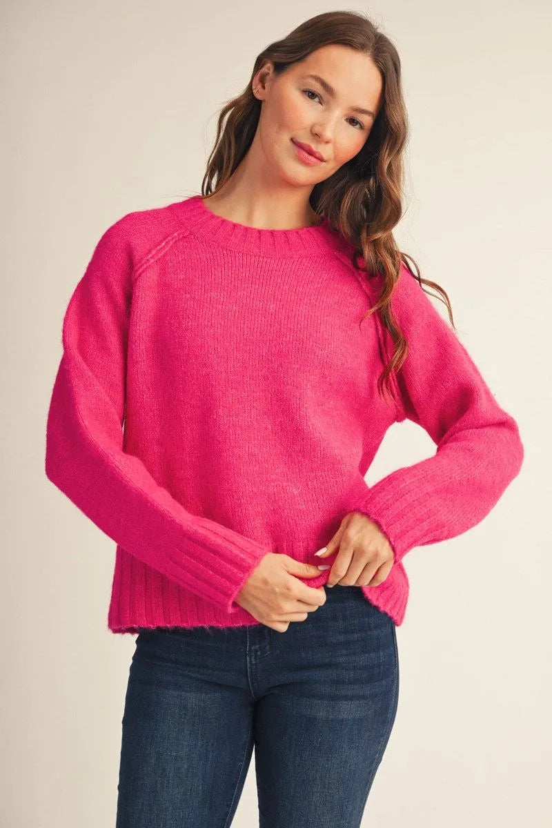 Raglan Sleeve Sweater Fuchsia