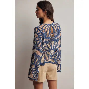 Crochet Floral Pattern Sweater