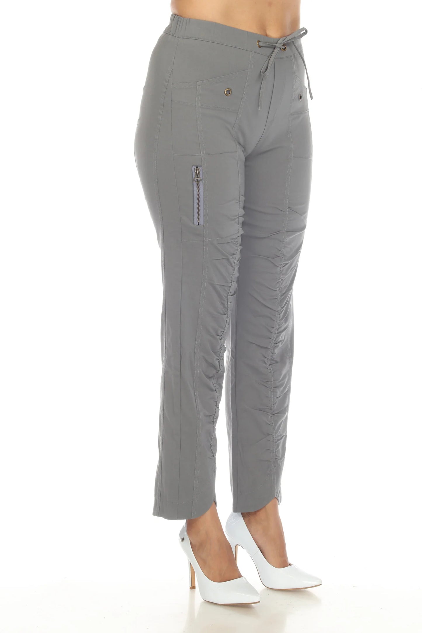 Ruched Scallop Pants Grey