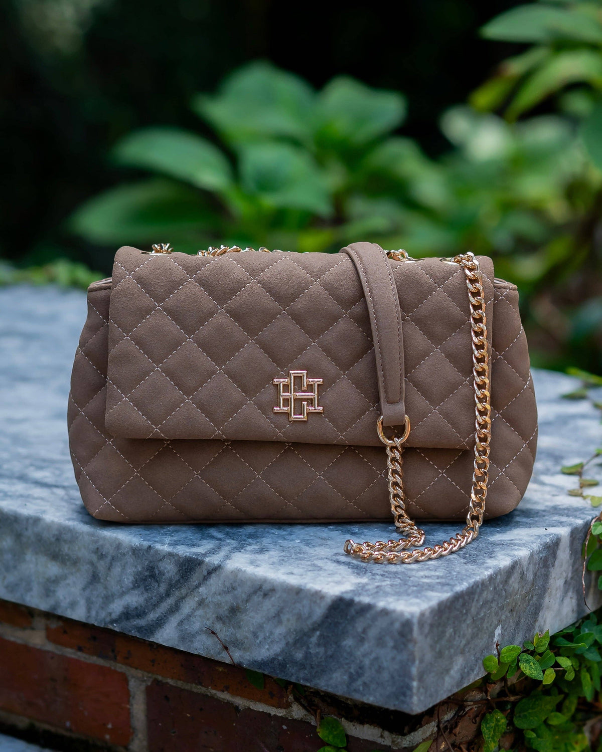 Leigh Quilted Crossbody Latte