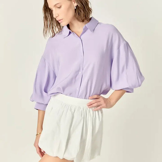 Balloon Sleeve Shirt Lilac