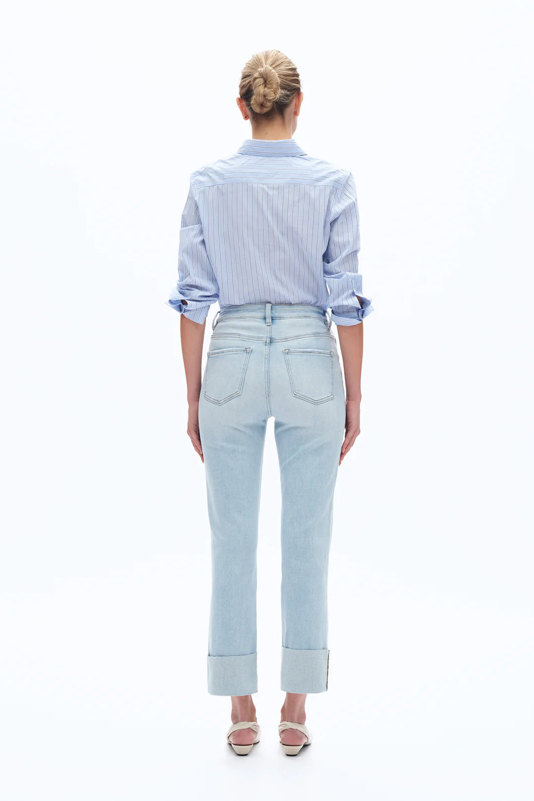 Bayeas Straight Leg Rolled Hem Jeans