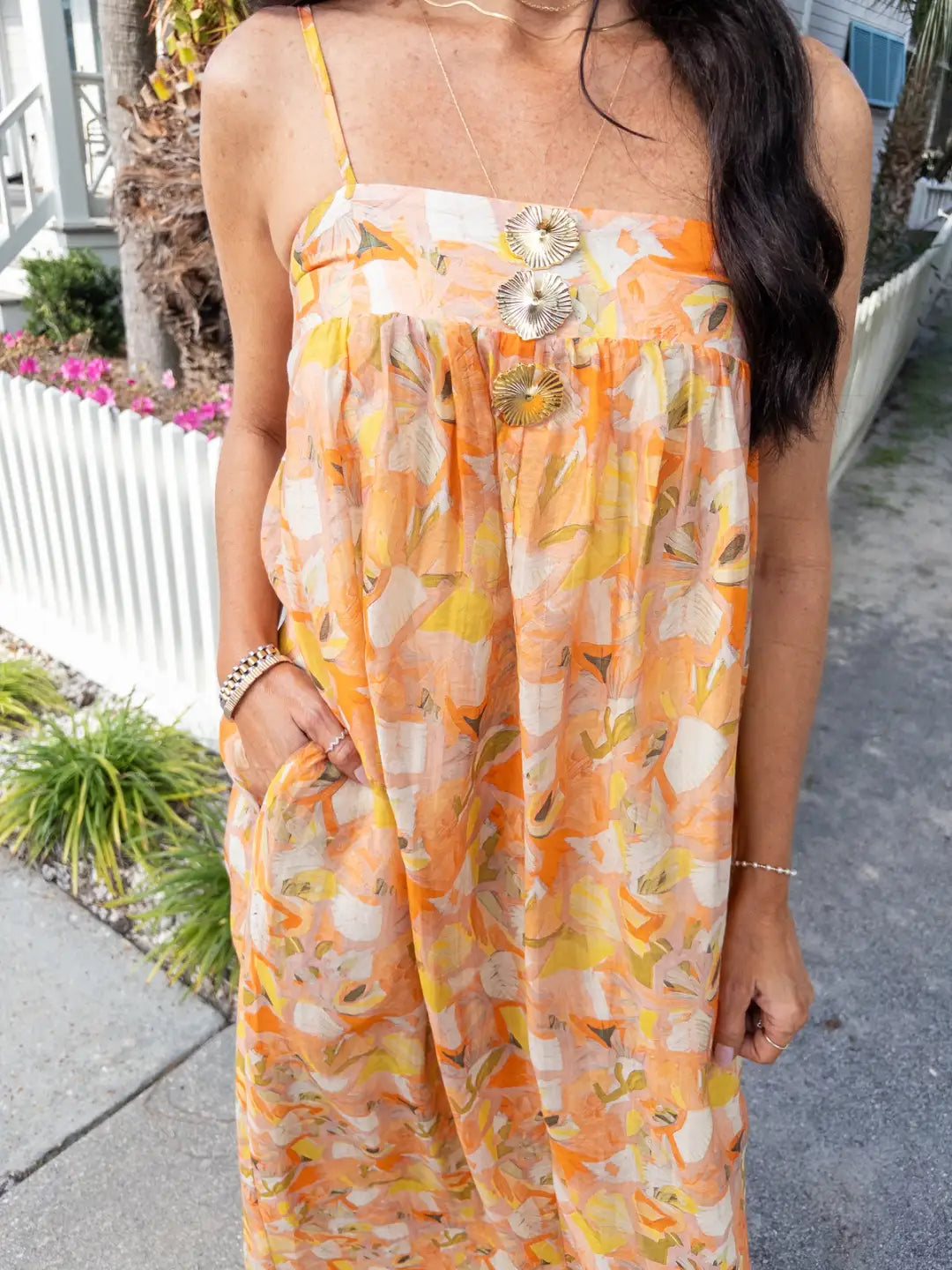 Henrietta with Gold Detail Buttons Orange
