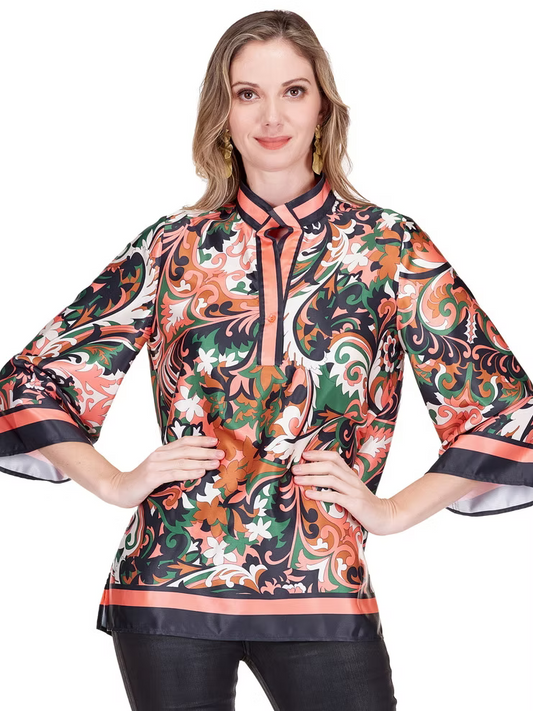 JADE Placket Tunic Autumn Scroll