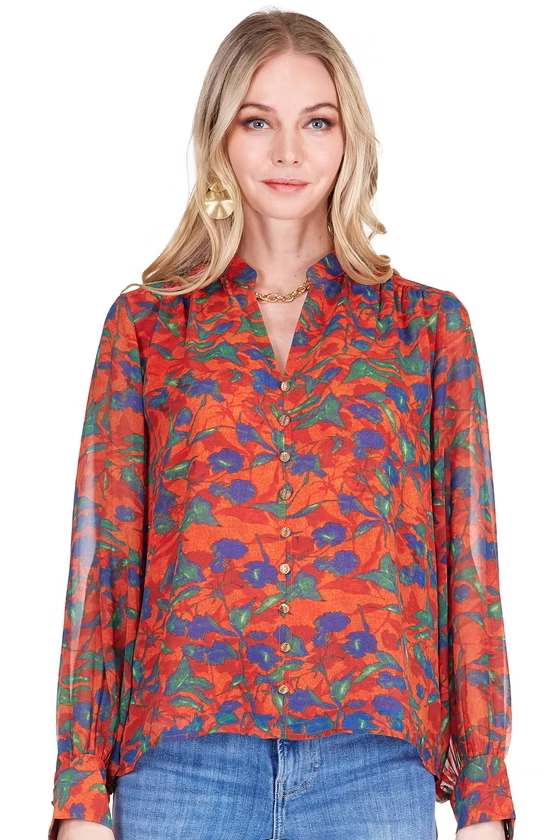 Joy Joy Front Split Buttons Top Marigolds