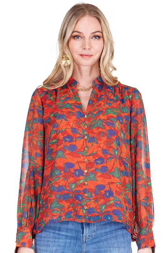 Joy Joy Front Split Buttons Top Marigolds