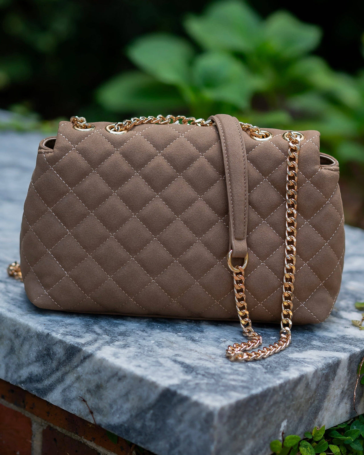 Leigh Quilted Crossbody Latte