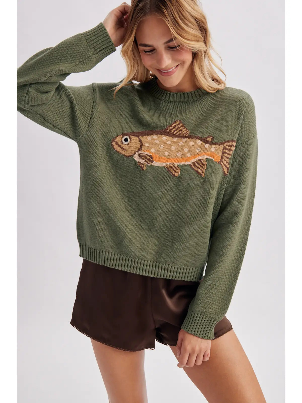 Crewneck Fish Sweater