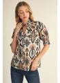 Puff Sleeve V-Neck Blouse