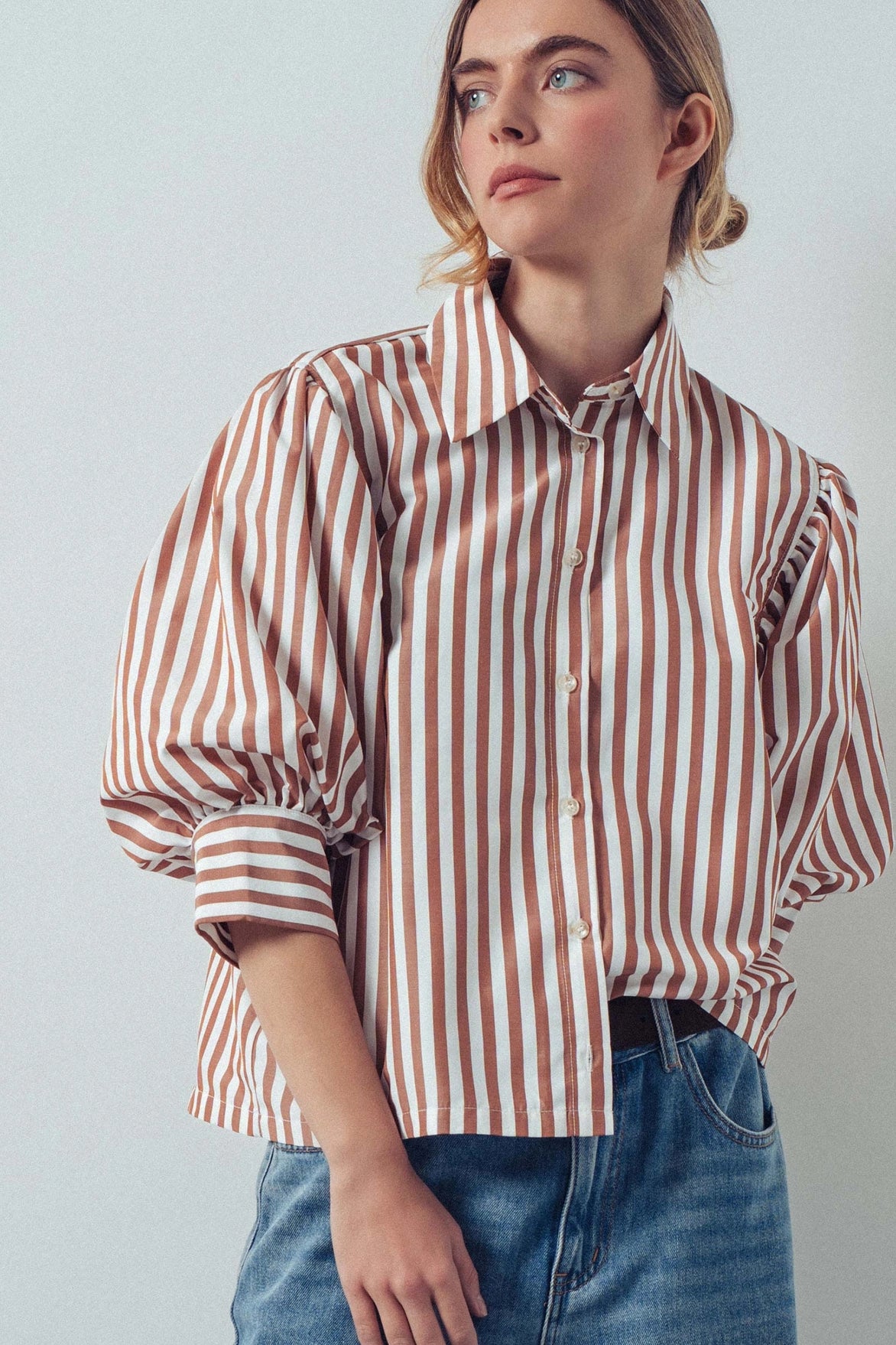 Drop Waist Puff Sleeve Blouse