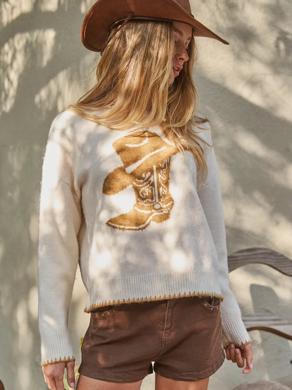 Cowboy Boot Knit Sweater
