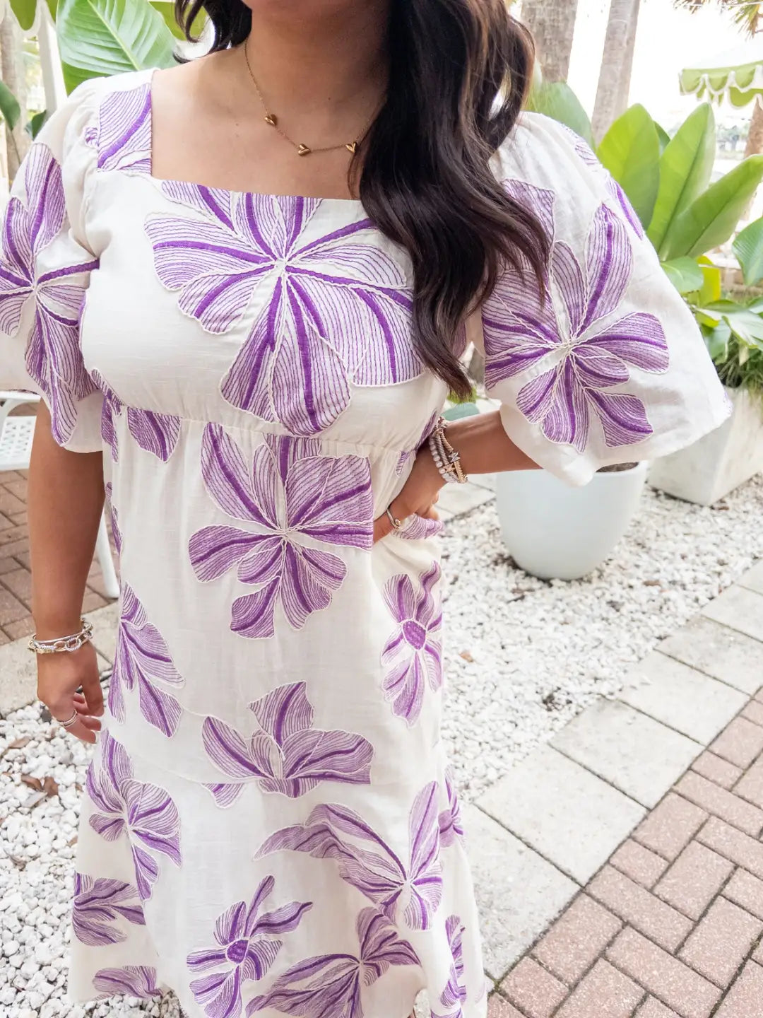 Odessa Dress Purple/Cream Floral