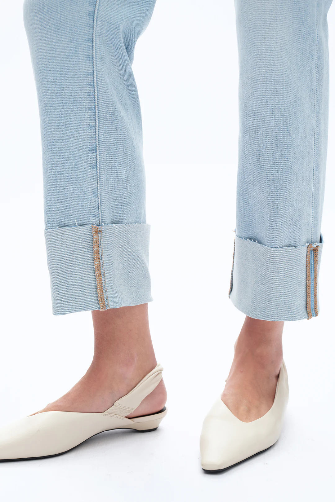 Bayeas Straight Leg Rolled Hem Jeans