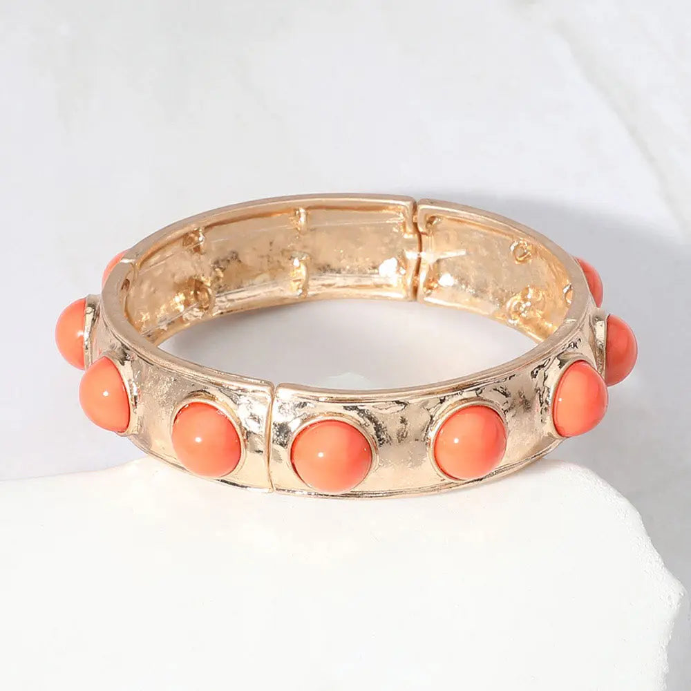Orange Embellished Bracelet