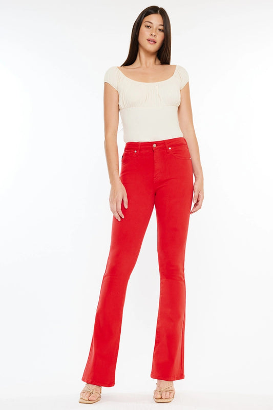 Bootcut Stretch Jeans Red