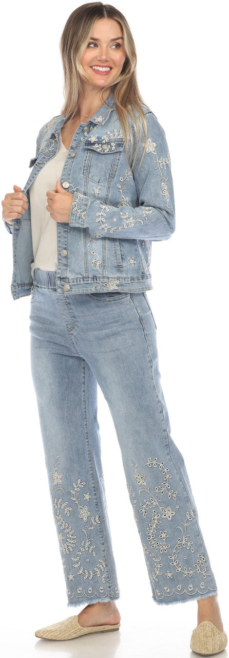Floral Ashley Detailed Pull On Jeans