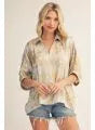 Pearl Shimmer Collared Top