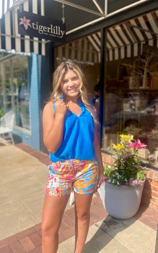 Jade Side Round Shorts Island Breeze